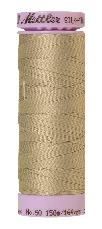 Fil de coton uni Mettler Silk-finish 50wt 164yd/150m Brume de cendre