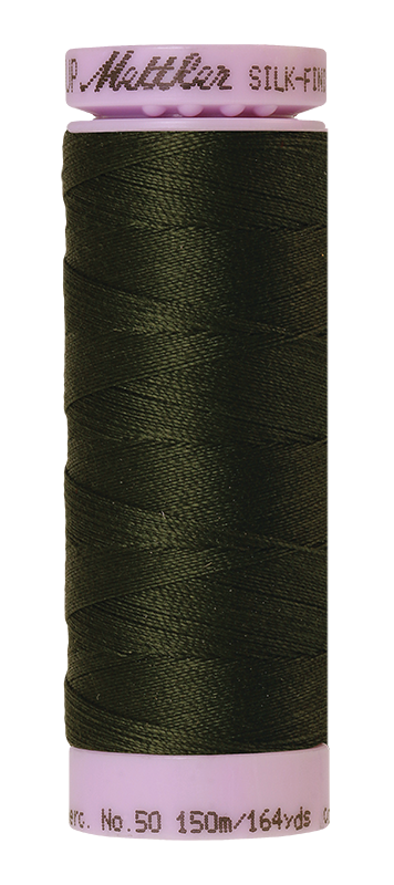 Fil de coton uni Mettler Silk-finition 50wt 164yd/150m Vert houx