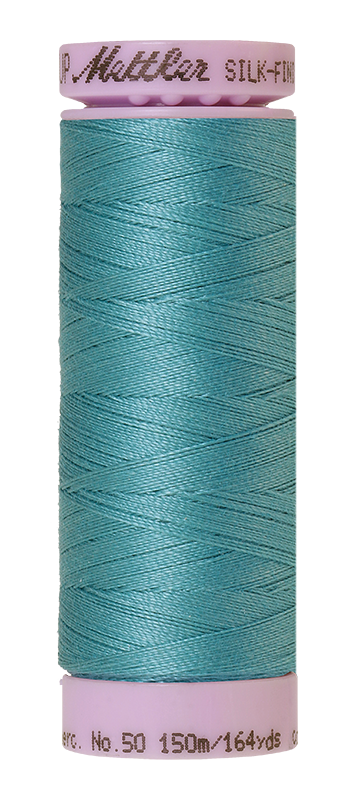Fil de coton uni Mettler Silk-finition 50wt 164yd/150m Bleu-vert opale