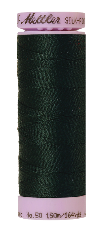 Fil de coton uni Mettler Silk-finish 50wt 164yd/150m Spruce Forest