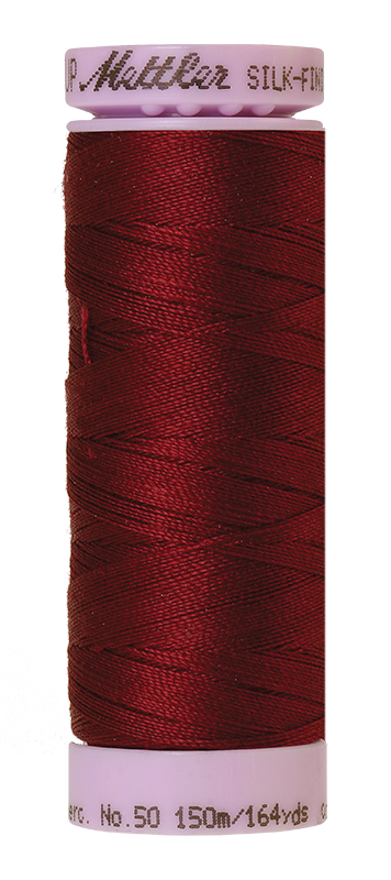 Fil de coton uni Mettler Silk-finition 50wt 164yd/150m Canneberge