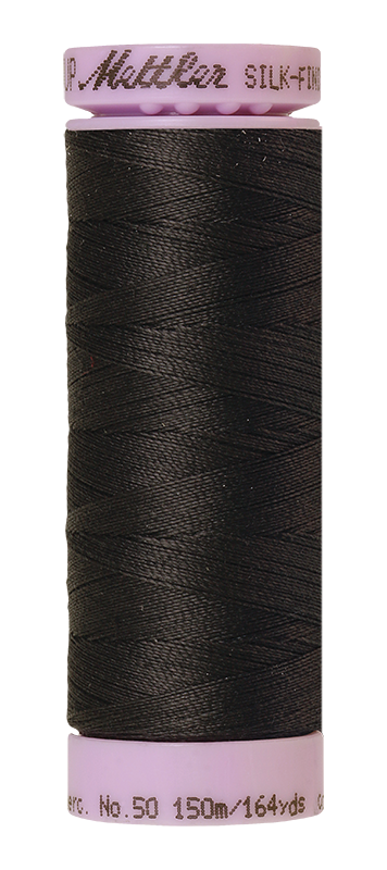 Fil de coton uni Mettler Silk-finish 50wt 164yd/150m Anthracite