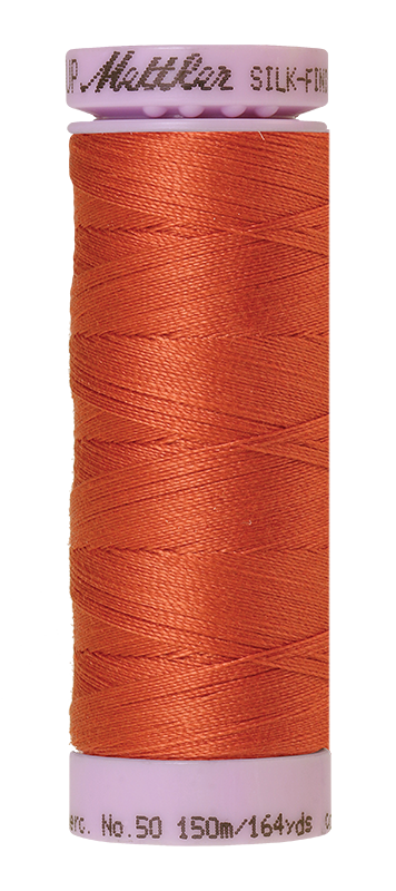 Fil de coton uni Mettler Silk-finish 50wt 164yd/150m ocre rougeâtre