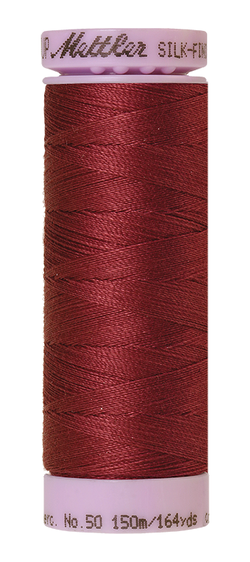 Fil de coton uni Mettler Silk-finition 50wt 164yd/150m Bordeaux