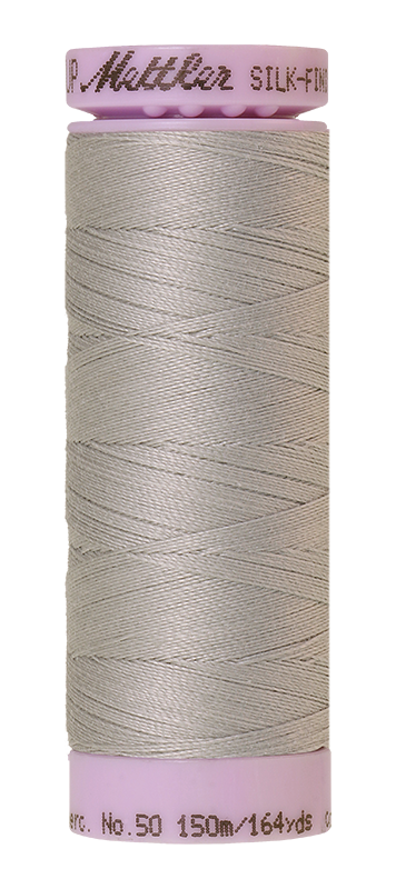 Fil de coton uni Mettler Silk-finition 50wt 164yd/150m Cendre