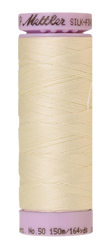 Fil de coton uni Mettler Silk-finition 50wt 164yd/150m Blanc antique