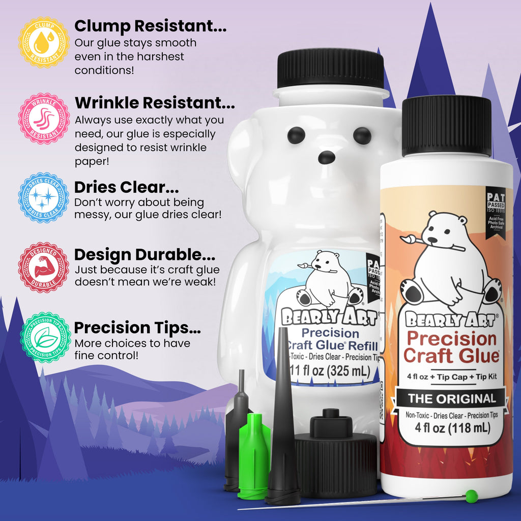 Bearly Art Precision Craft Glue - THE BUNDLE