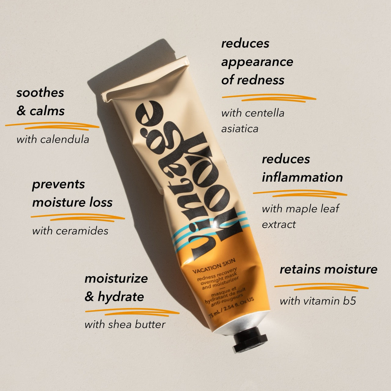 Vacation Skin Redness Recovery Overnight Mask and Moisturizer