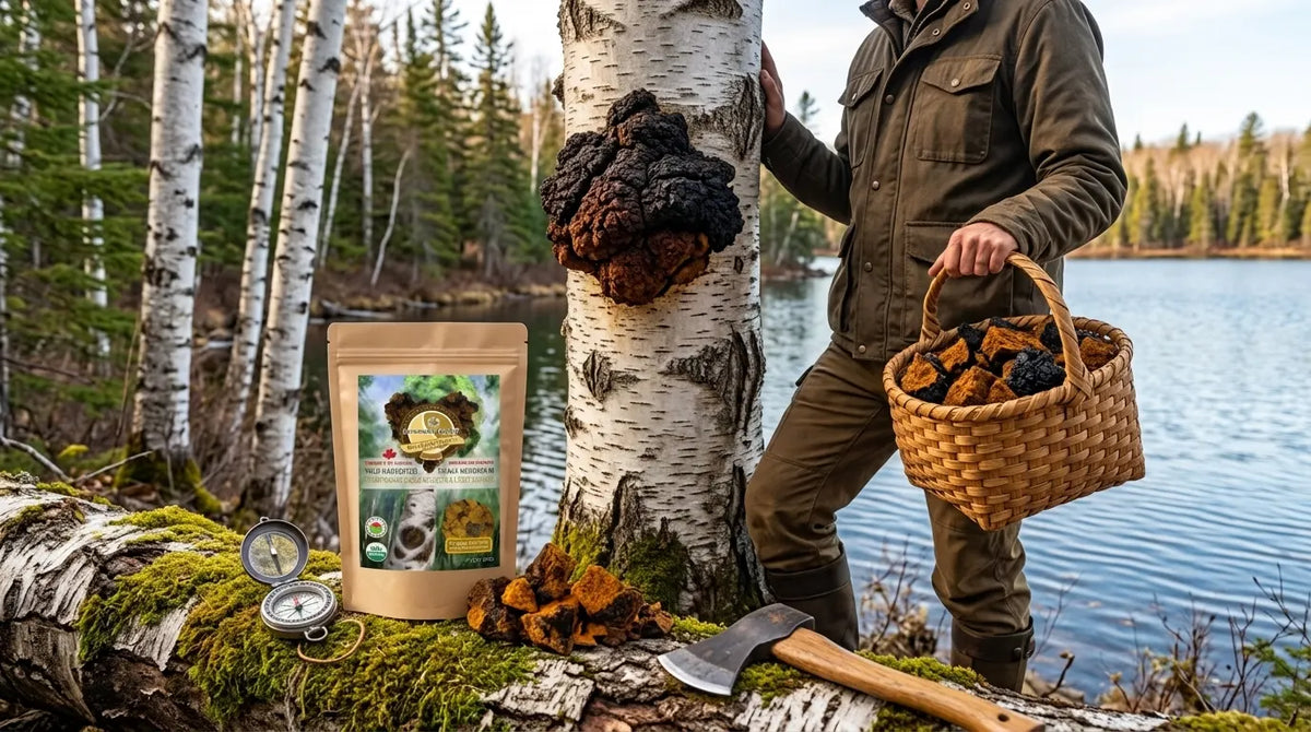 Wild Canadian Chaga Mushroom Chunks — Traditional Cut