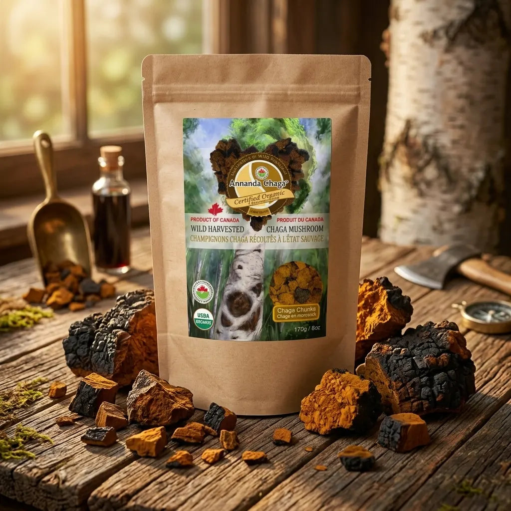 Wild Canadian Chaga Mushroom Chunks — Traditional Cut