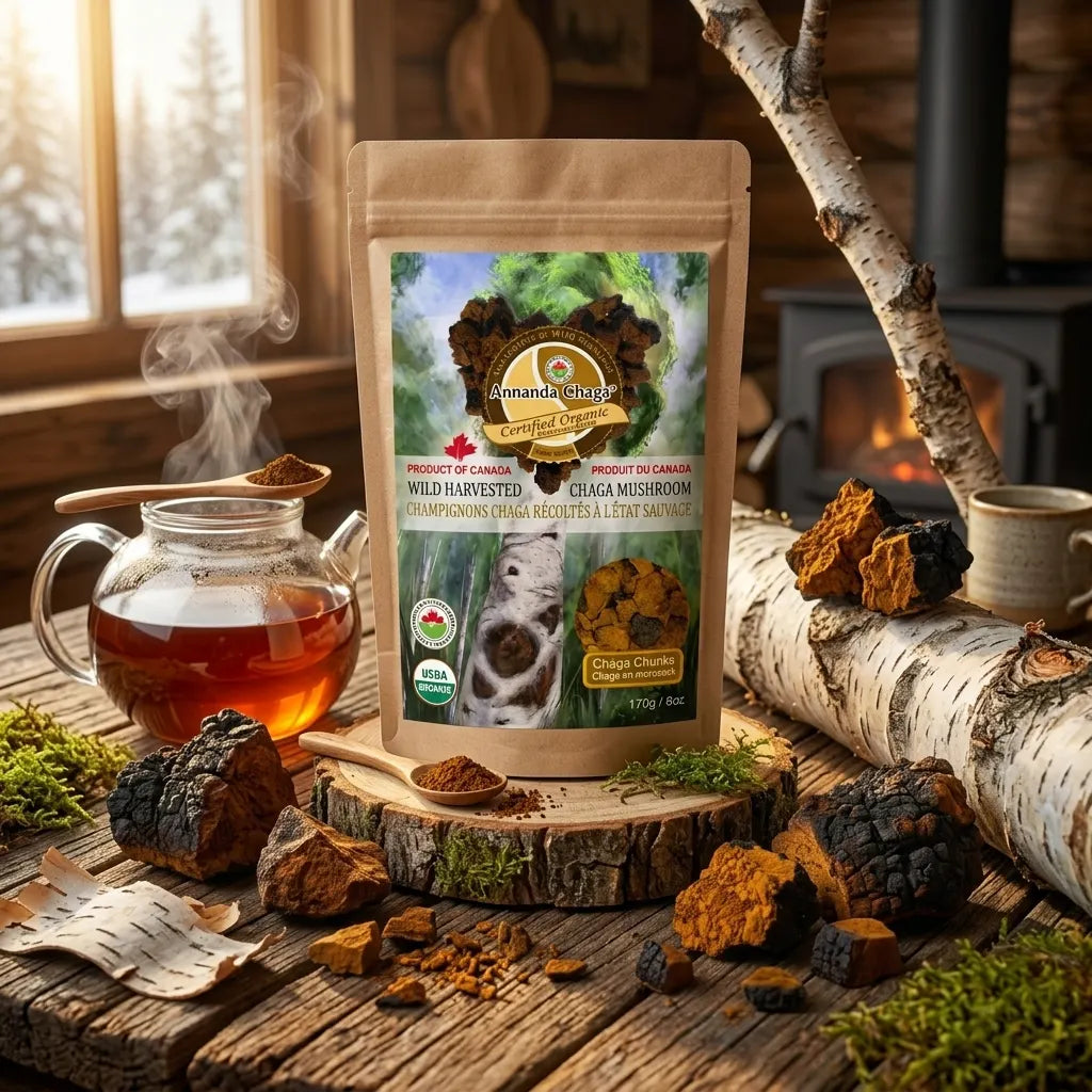 Wild Canadian Chaga Mushroom Chunks — Traditional Cut