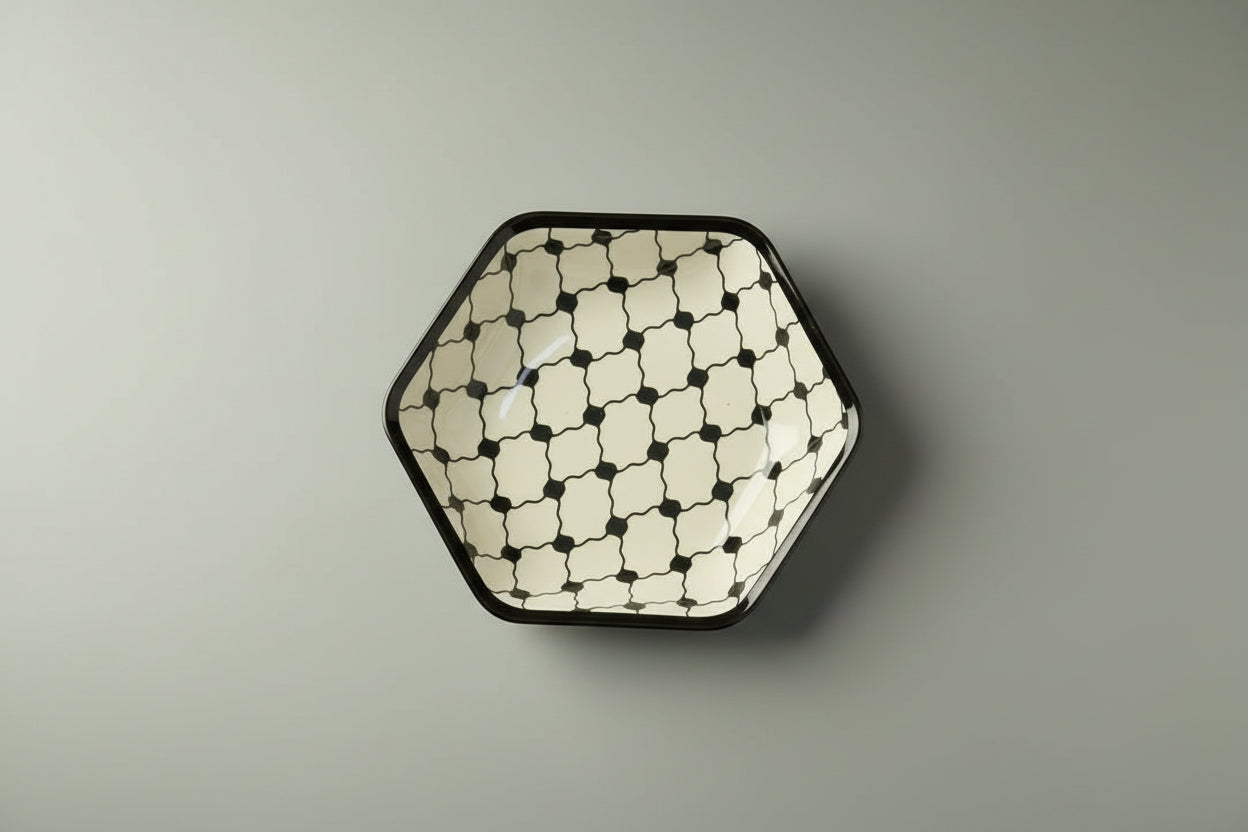 Hexagonal Appetizer Handmade Ceramic Plate