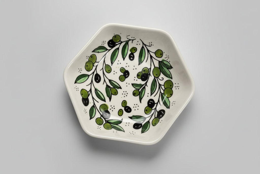 Hexagonal Appetizer Handmade Ceramic Plate