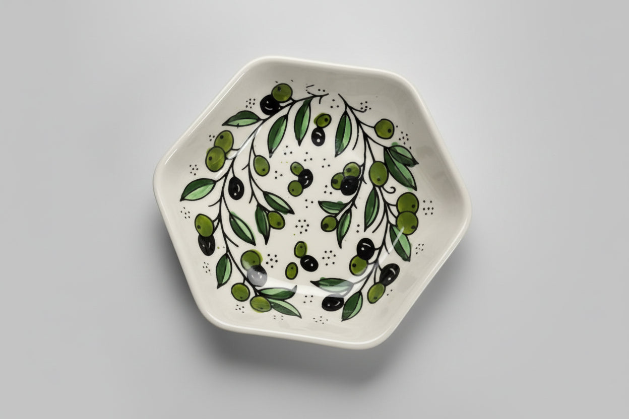 Hexagonal Appetizer Handmade Ceramic Plate