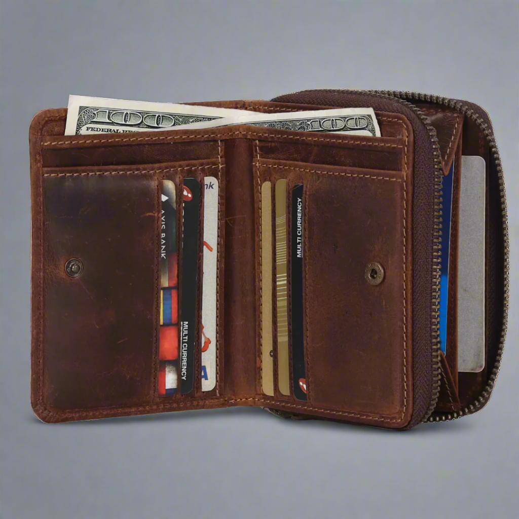 MET Hunter Leather Zip Around Wallet