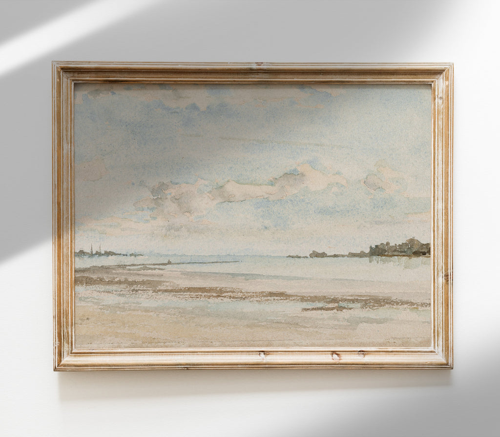 Estampe vintage de paysage côtier L0109