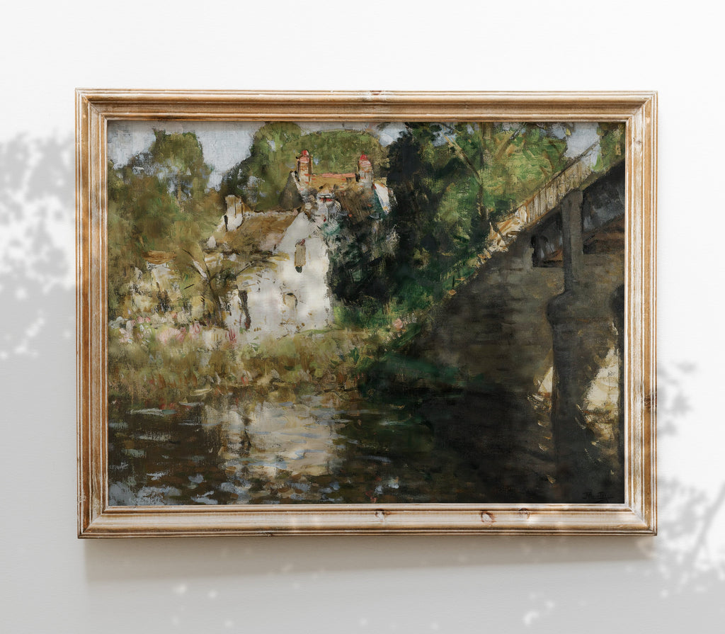 Reproduction d'art de paysage de cottage vintage L0118