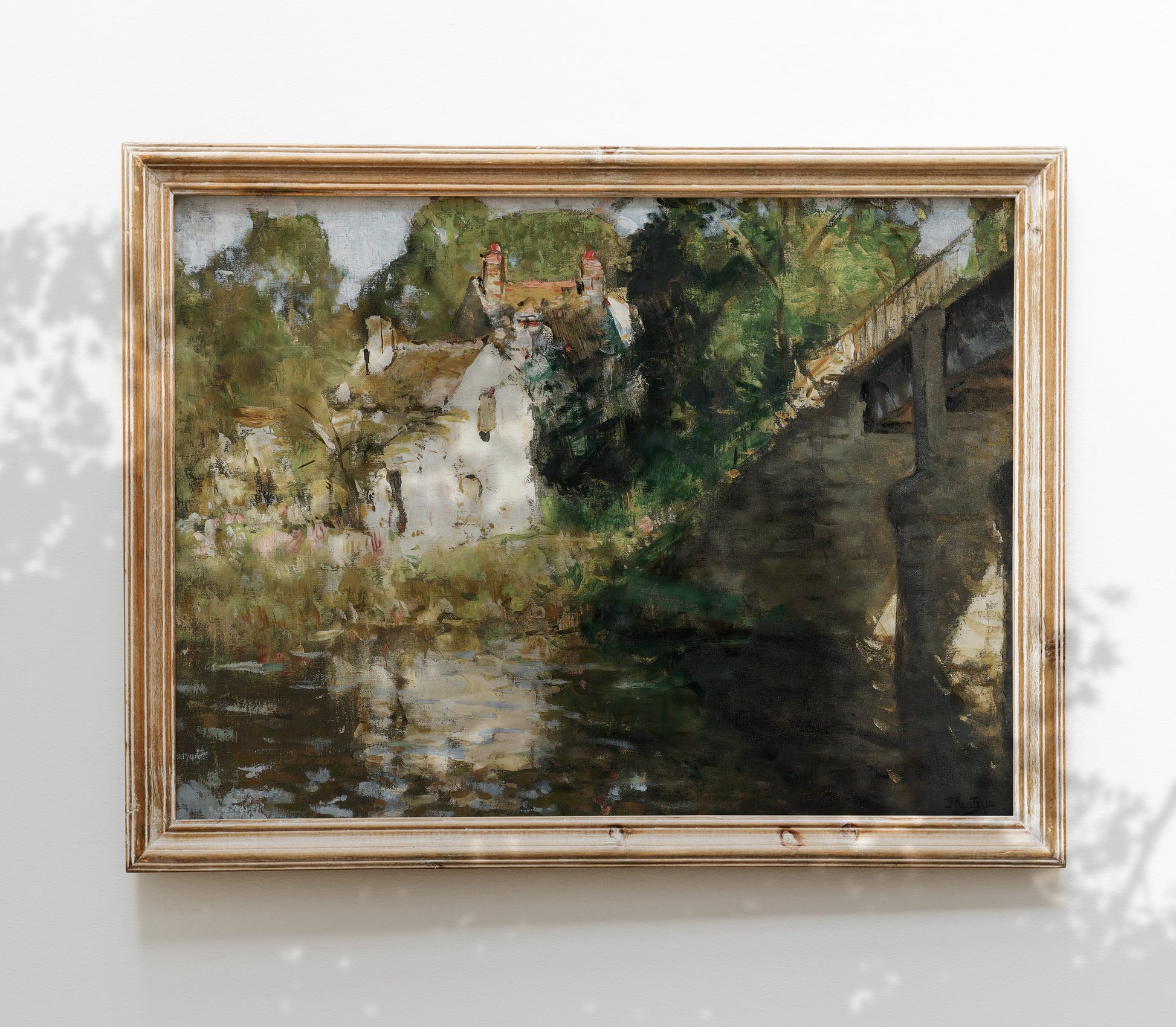 Reproduction d'art de paysage de cottage vintage L0118