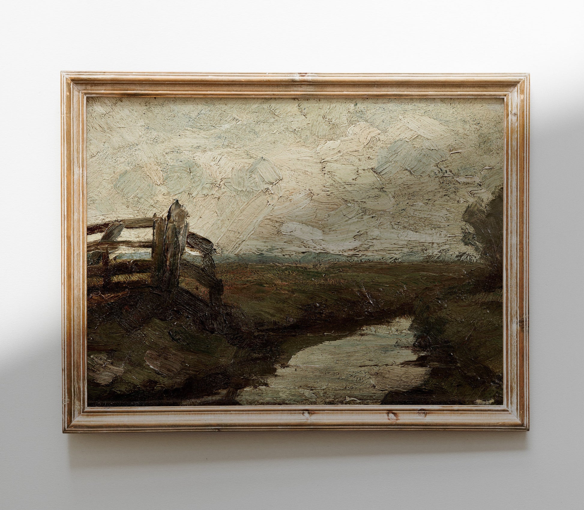 Estampe d'art représentant un paysage de ferme vintage L0117