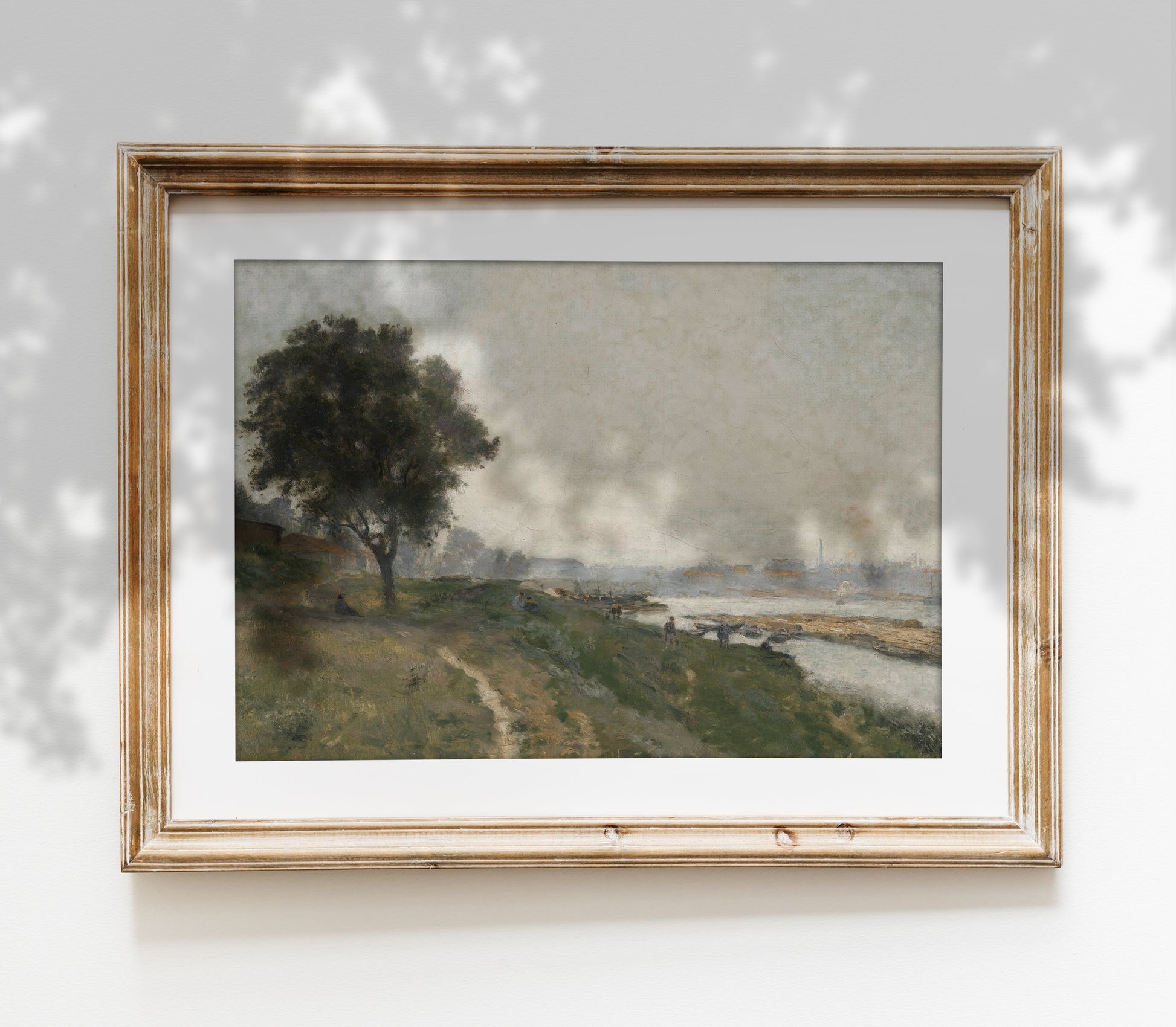 Estampe d'art vintage représentant un paysage couvert L0162