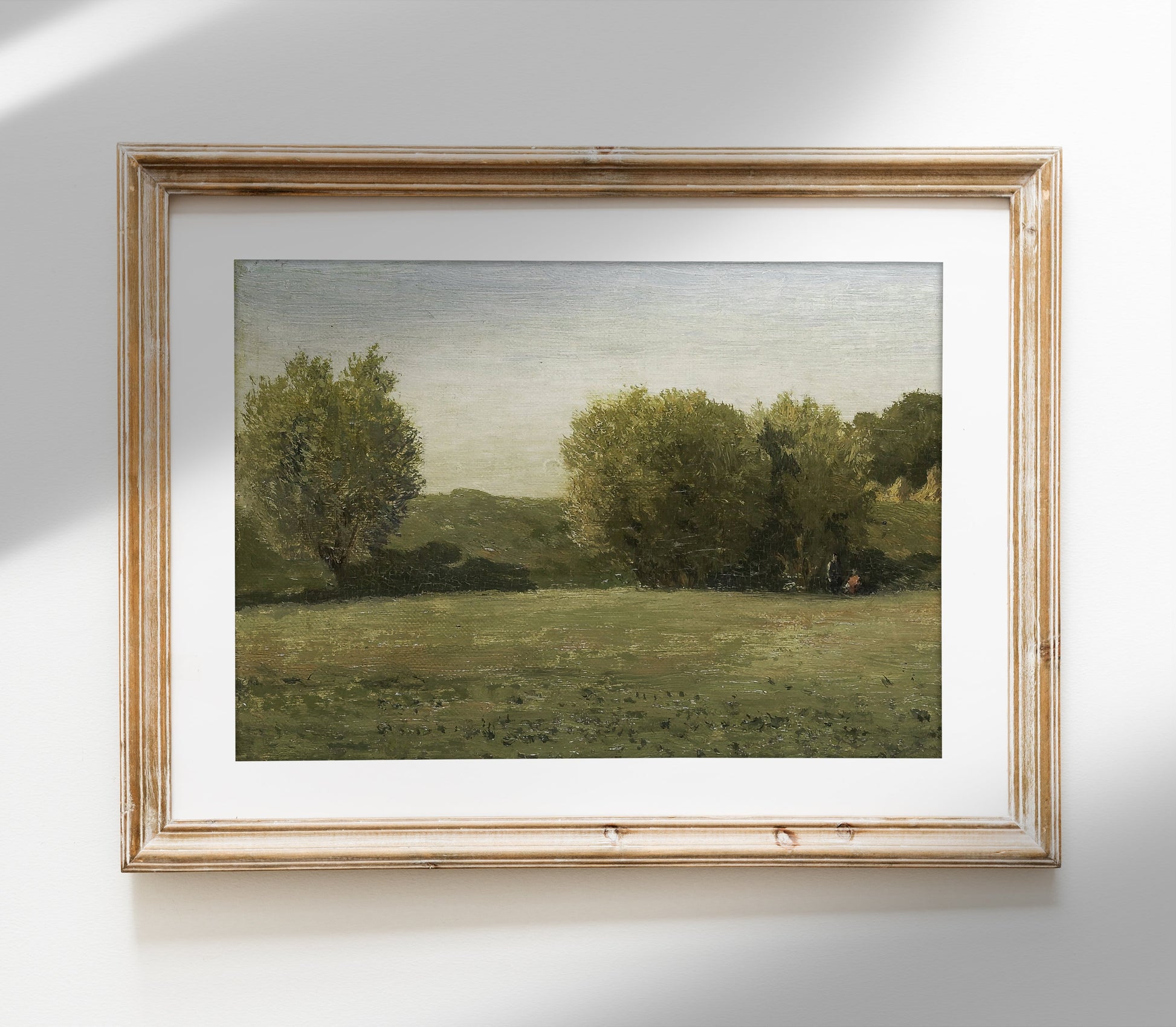 Estampe d'art paysager aux tons terreux vintage L0221B