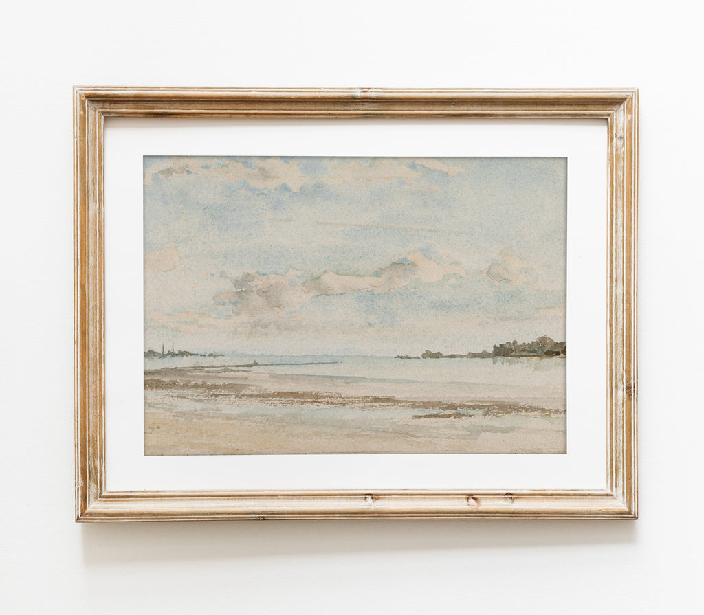 Estampe vintage de paysage côtier L0109