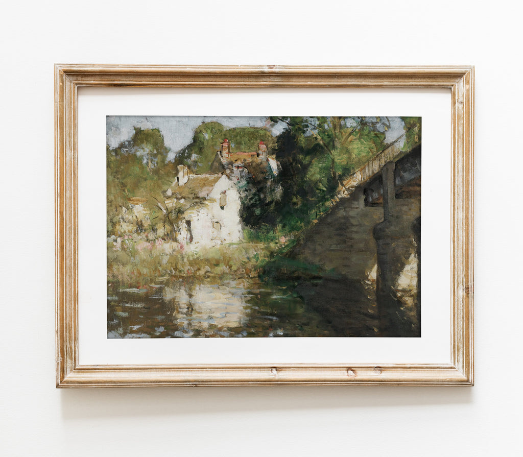 Reproduction d'art de paysage de cottage vintage L0118