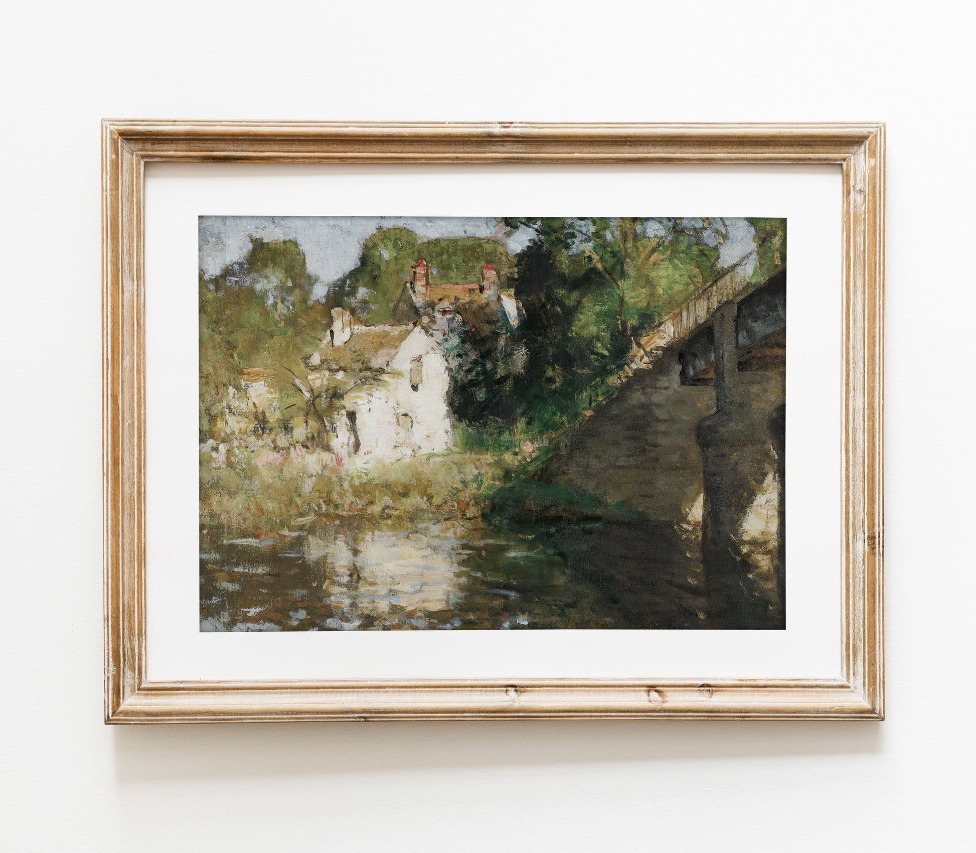 Reproduction d'art de paysage de cottage vintage L0118