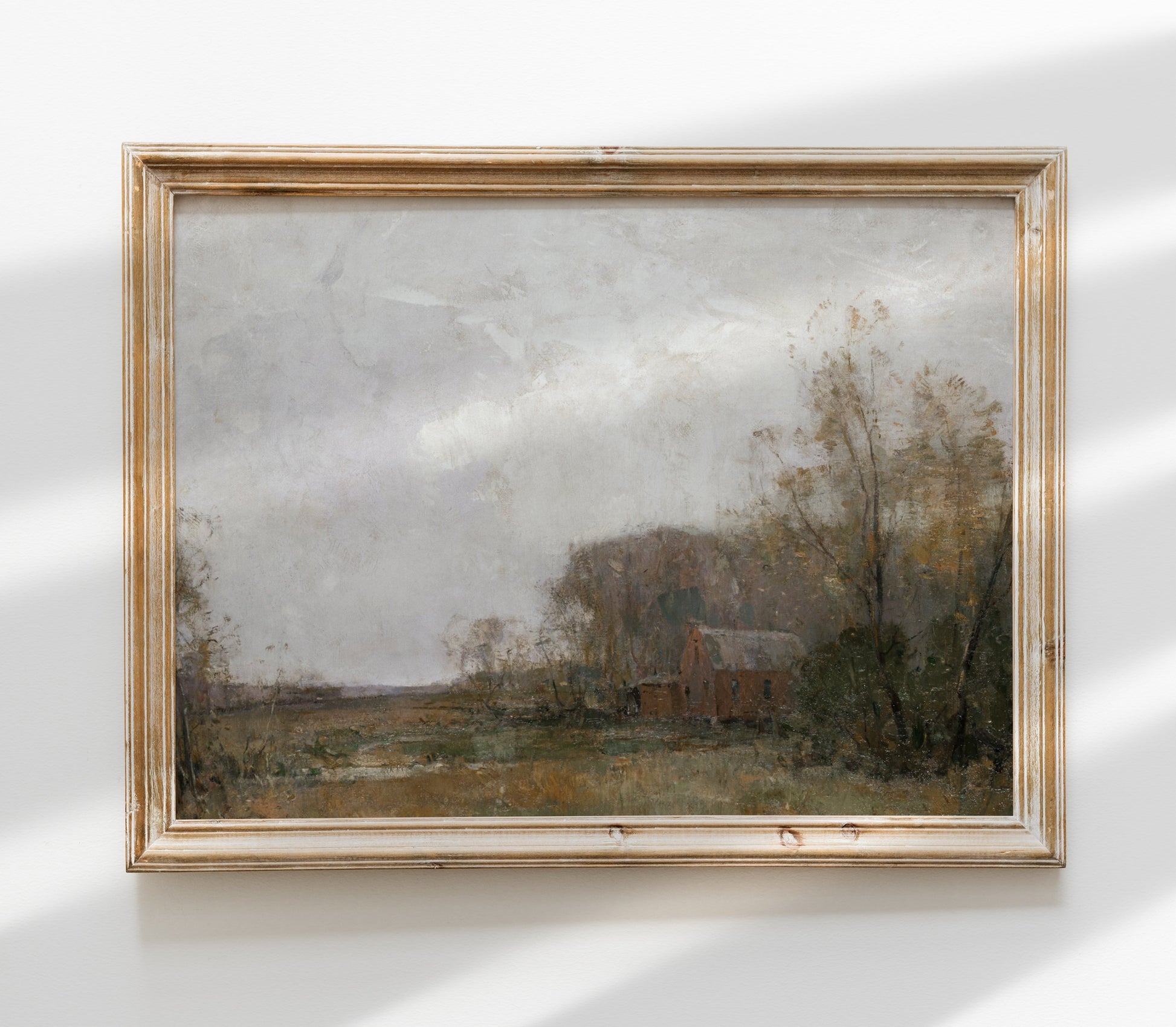 Reproduction d'art d'un paysage de grange de ferme vintage L0127