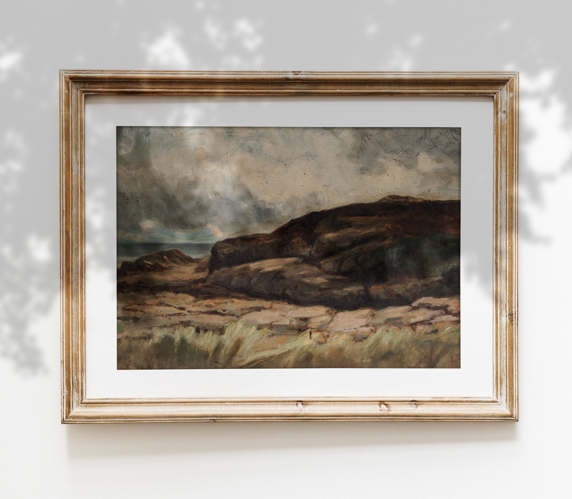 Estampe d'art vintage de paysage mélancolique L0129