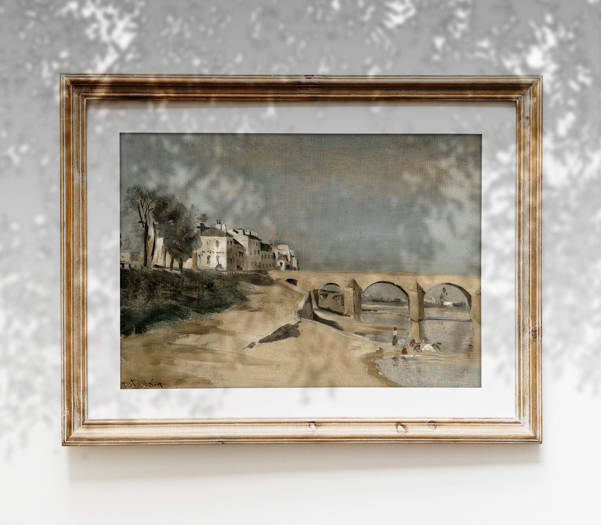 Estampe d'art vintage représentant un paysage désertique et marin L0139