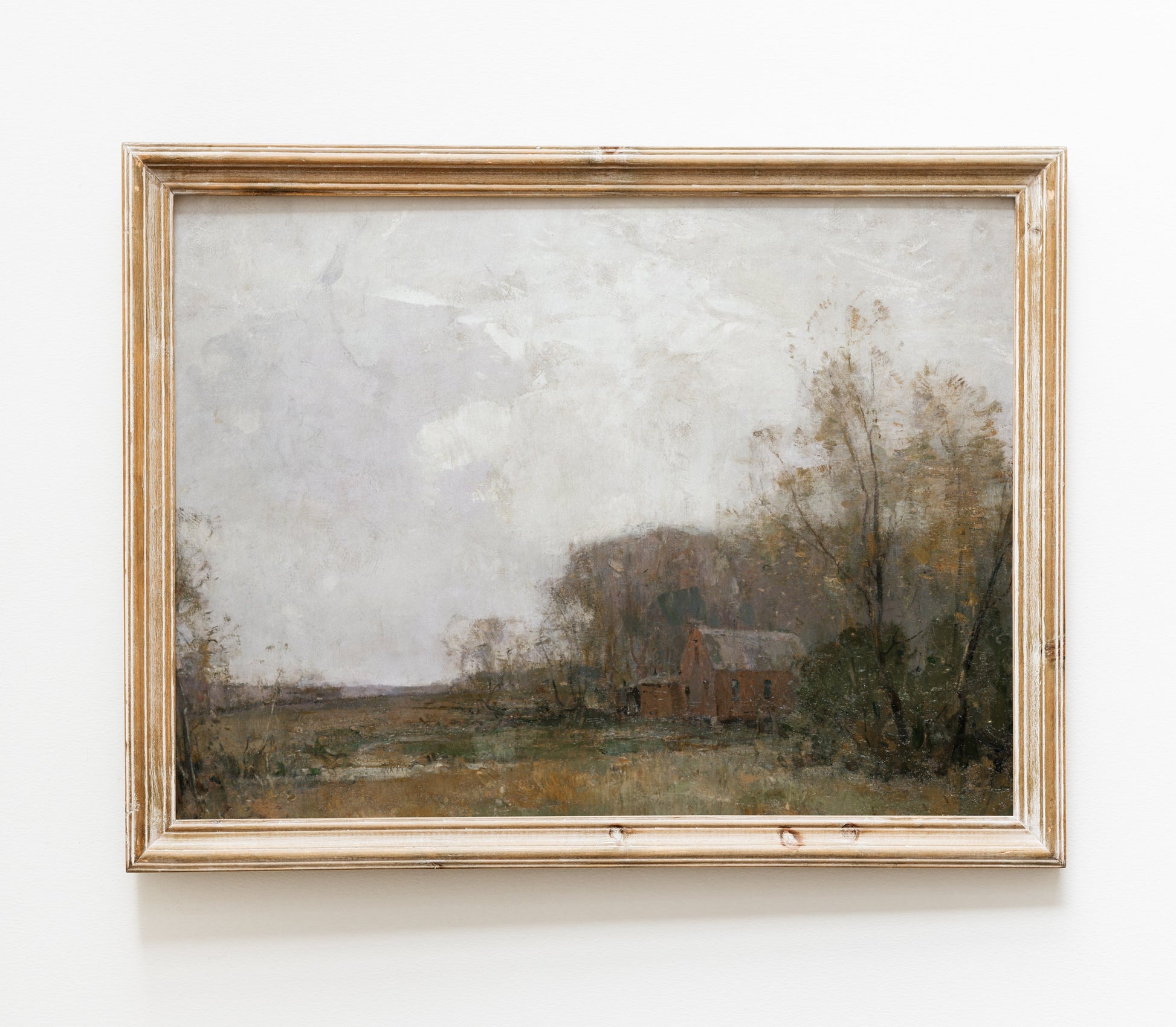 Reproduction d'art d'un paysage de grange de ferme vintage L0127