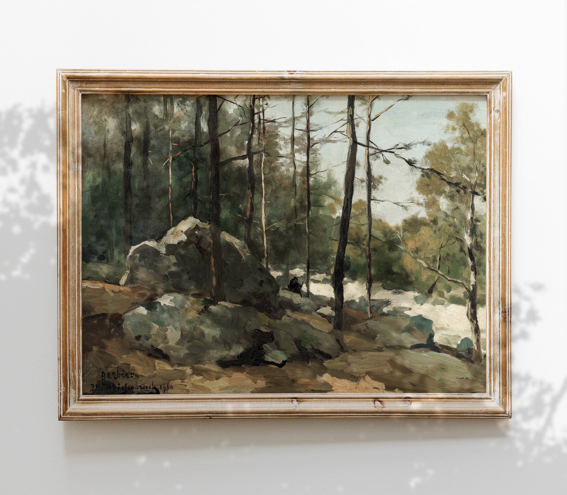 Estampe d'art de paysage de sentier vintage L0138