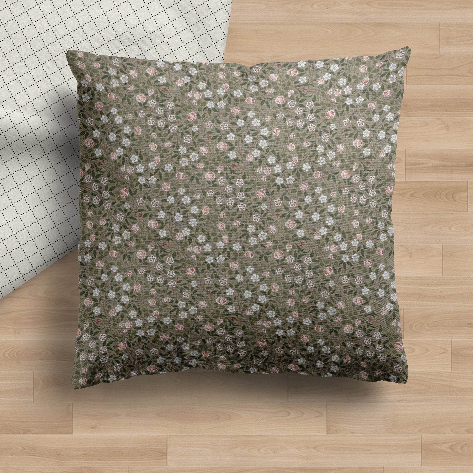 Ivy | Housse de coussin à fleurs vertes 