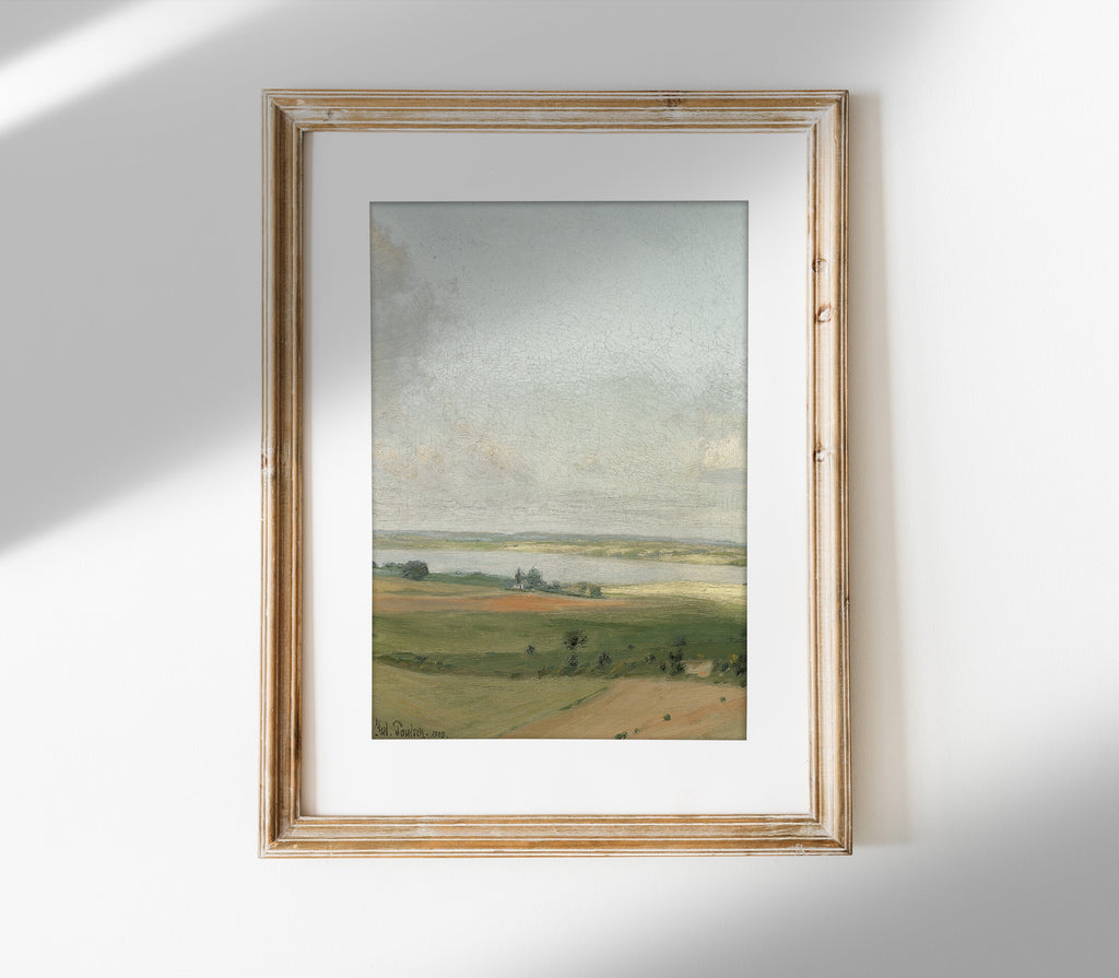 Estampe d'art vintage de paysage pastel L0196