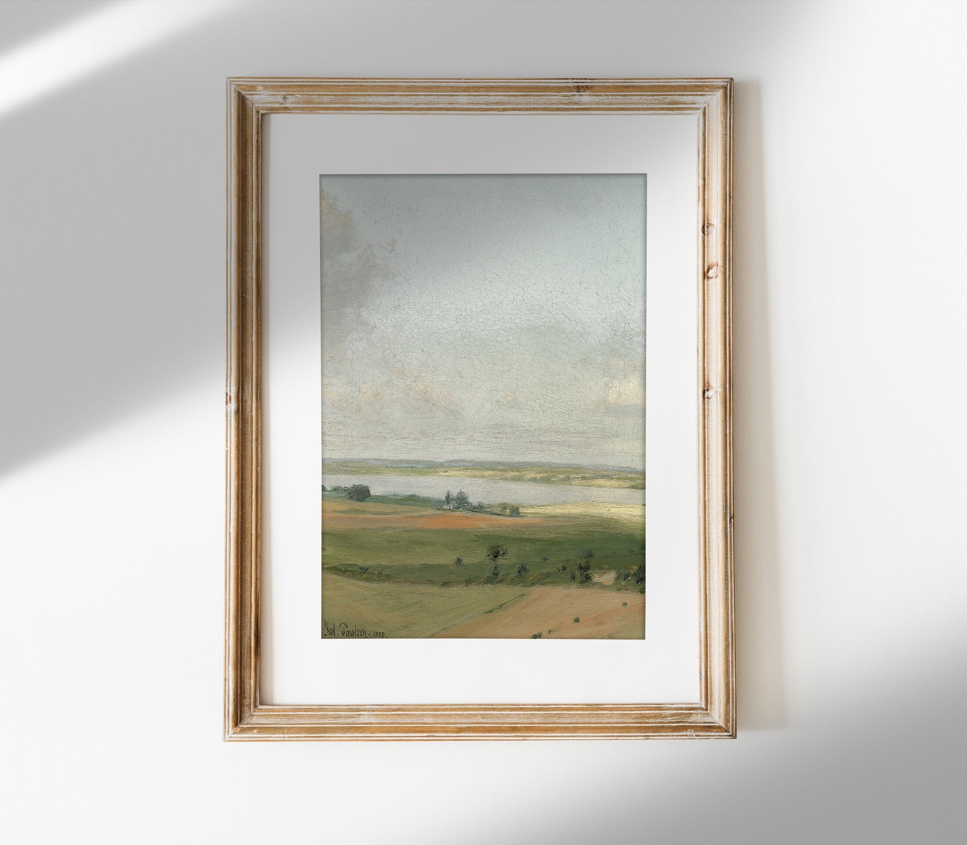 Estampe d'art vintage de paysage pastel L0196