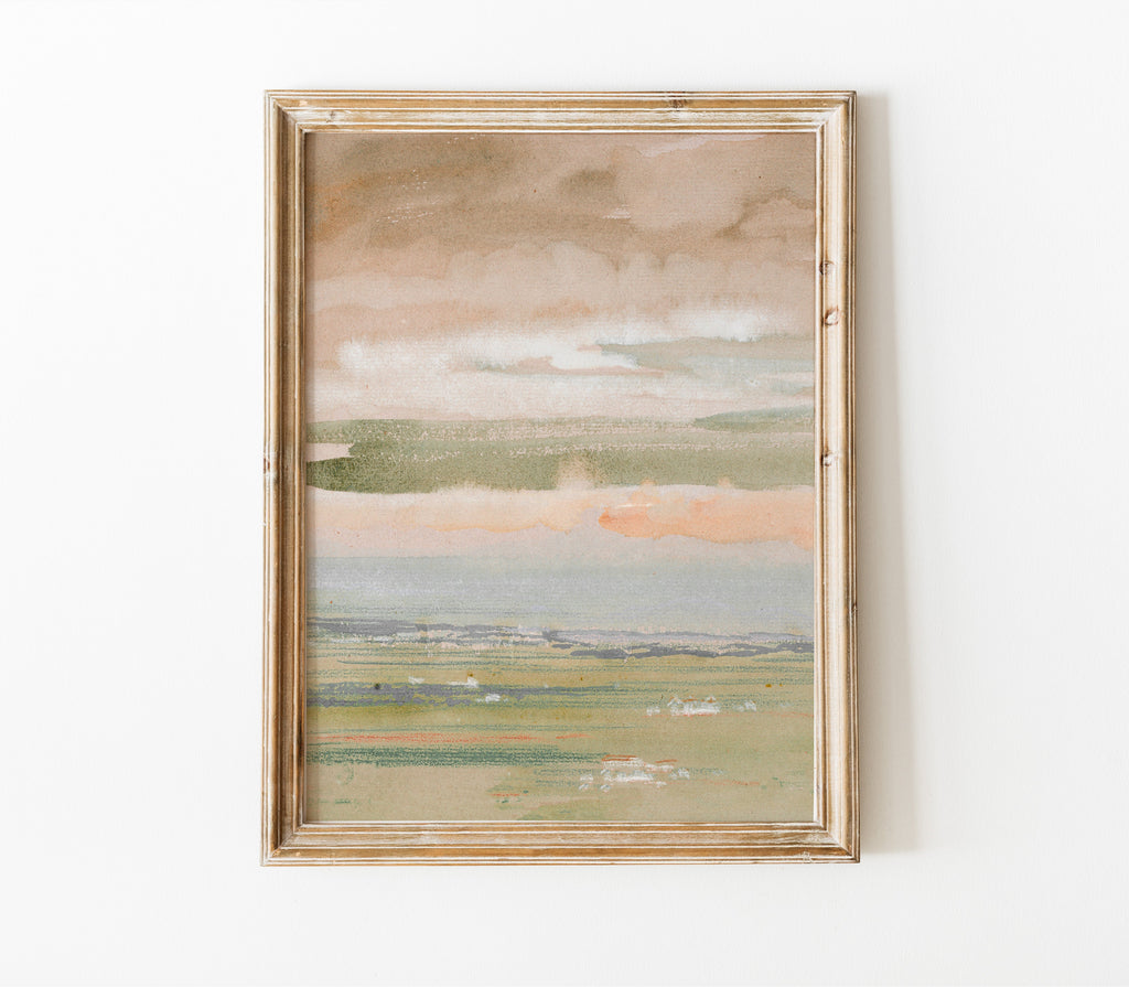 Watercolor Pastel Landscape Art Print L0198