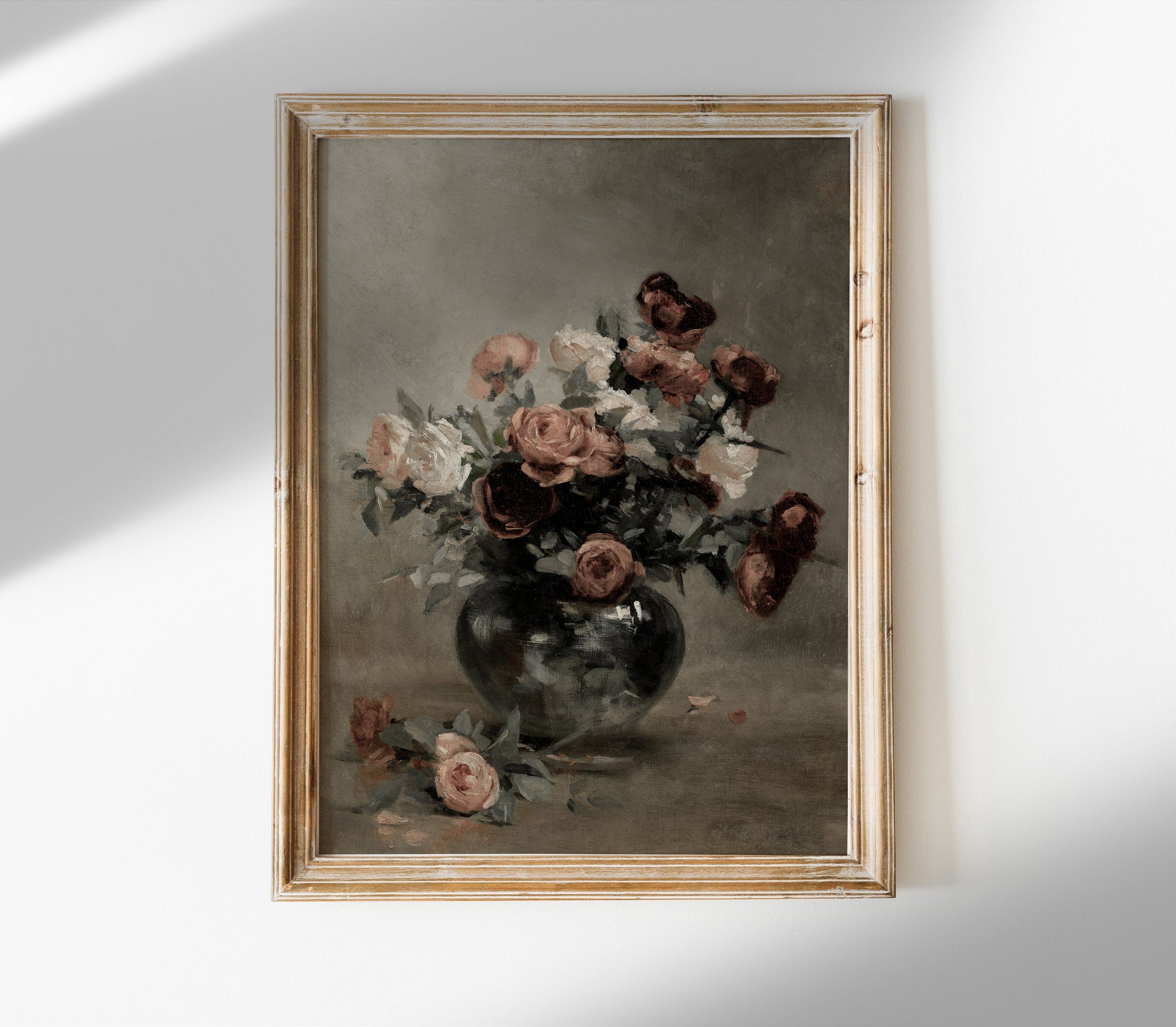 Estampe vintage « Fleur mélancolique dans un vase » S0207