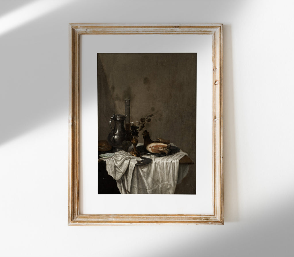 Estampe d'art vintage de nature morte mélancolique S0210