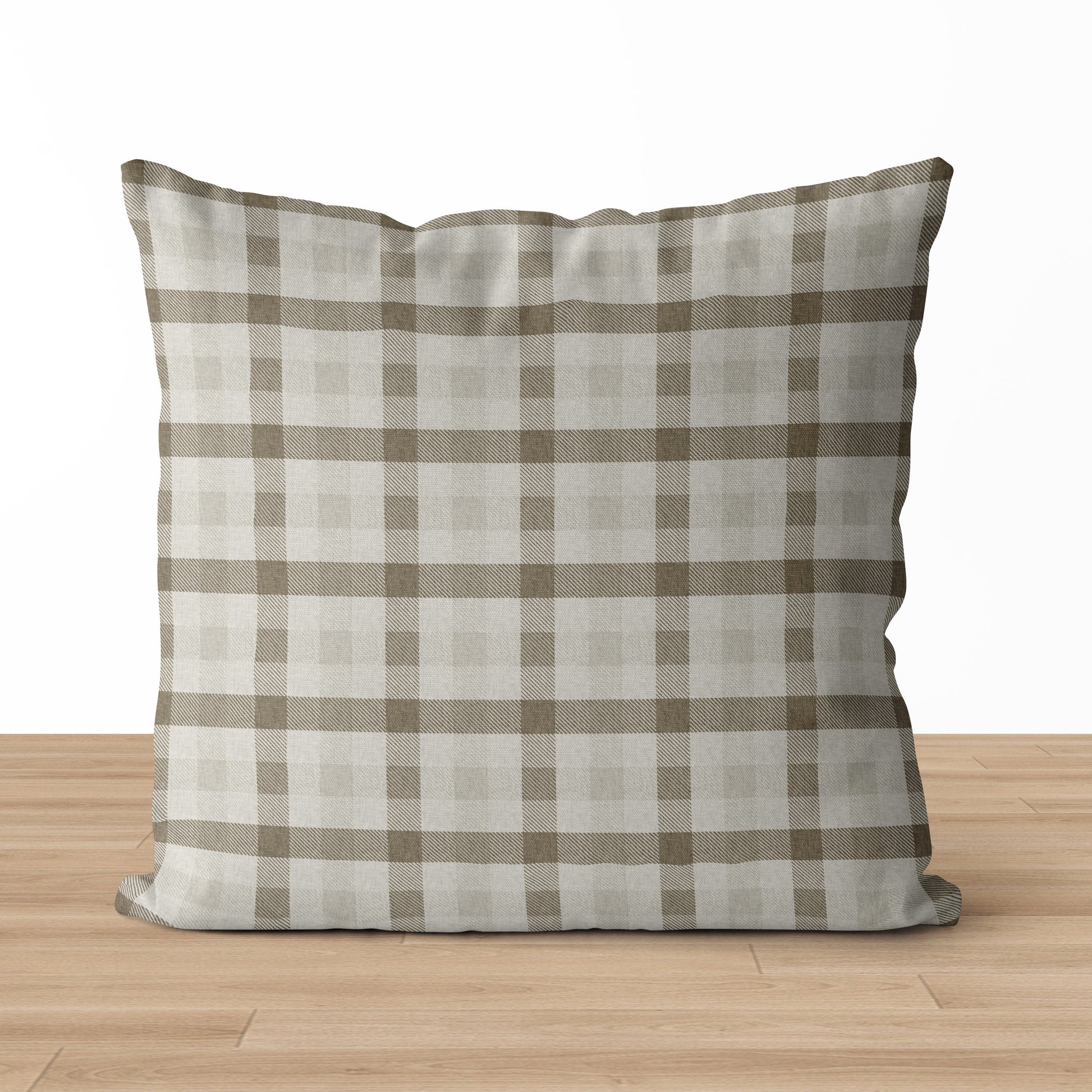 Quinton | Housse de coussin à carreaux neutres 