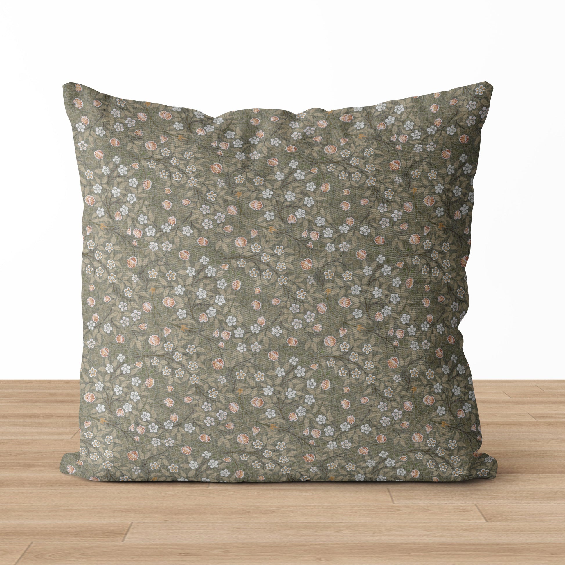 Isla | Housse de coussin à fleurs vertes 