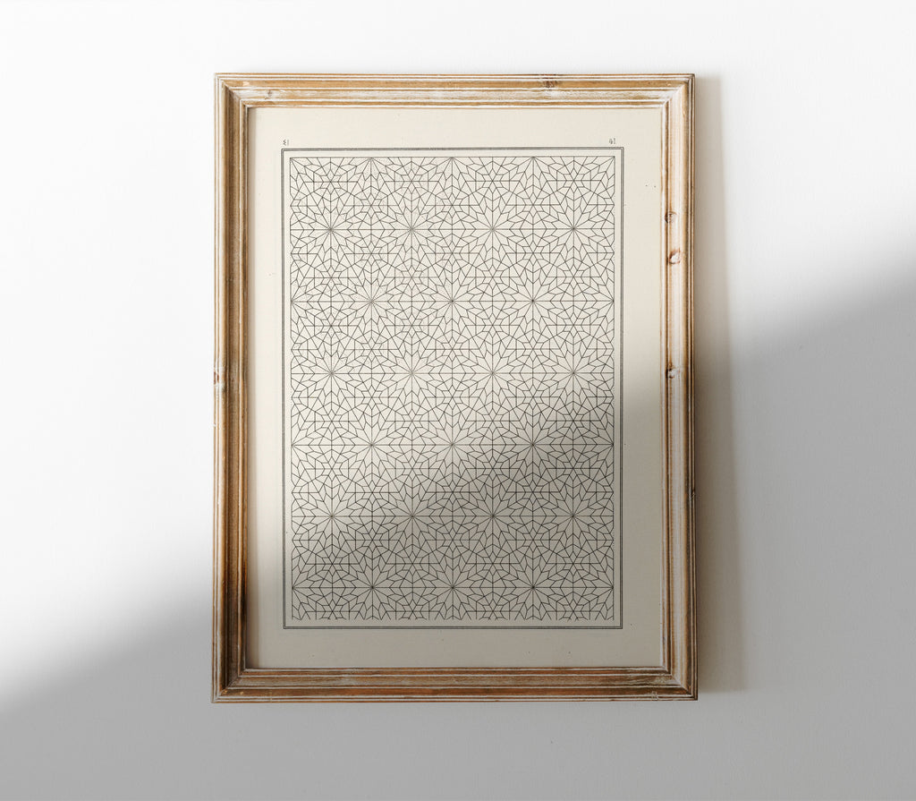 Antique Geometric Pattern Art Print SK0155