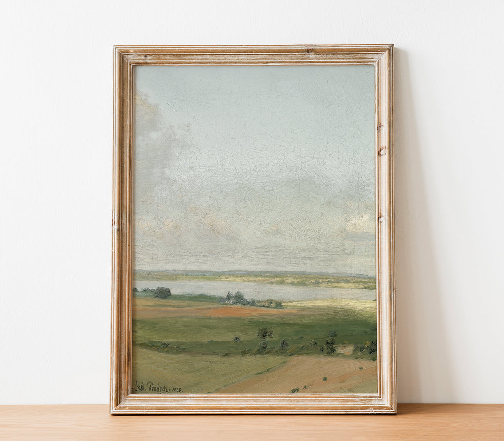 Estampe d'art vintage de paysage pastel L0196