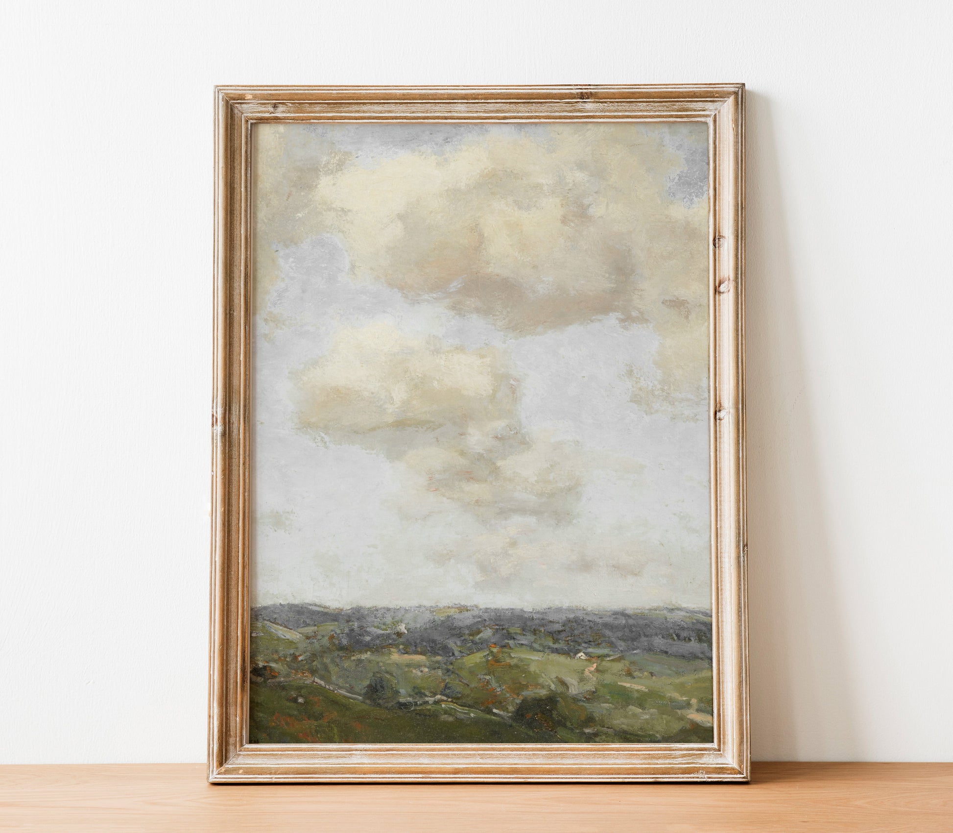 Tableau vintage de paysage, ciel et terre L0204