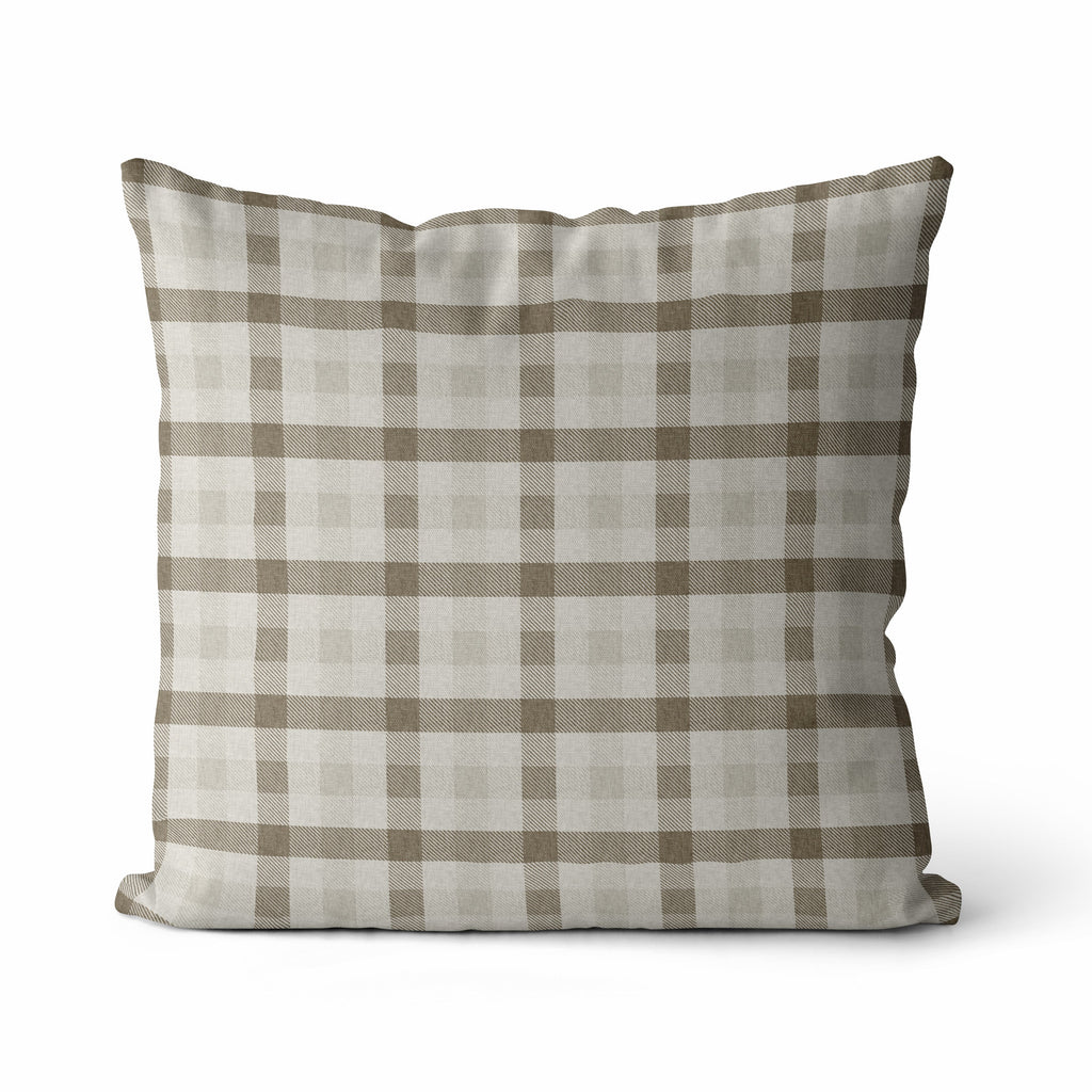 Quinton | Housse de coussin à carreaux neutres 
