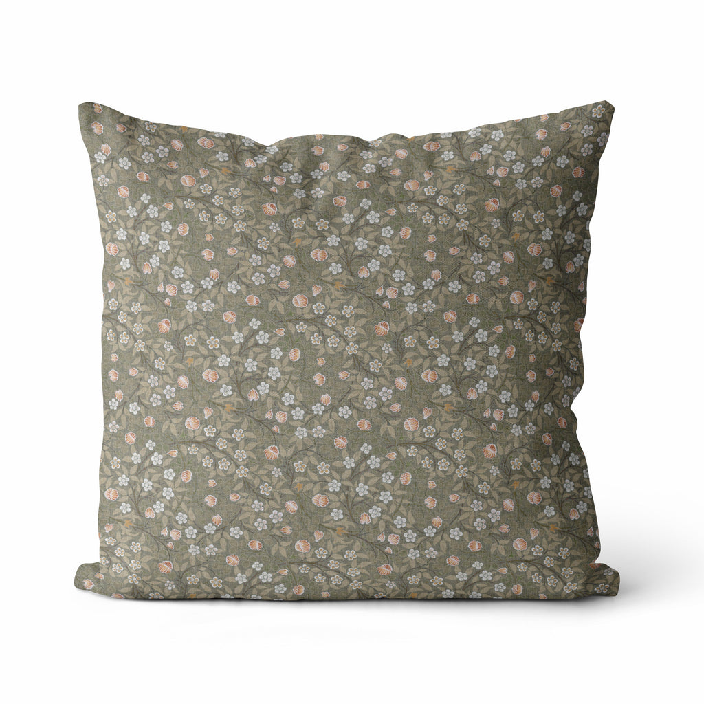 Isla | Housse de coussin à fleurs vertes 