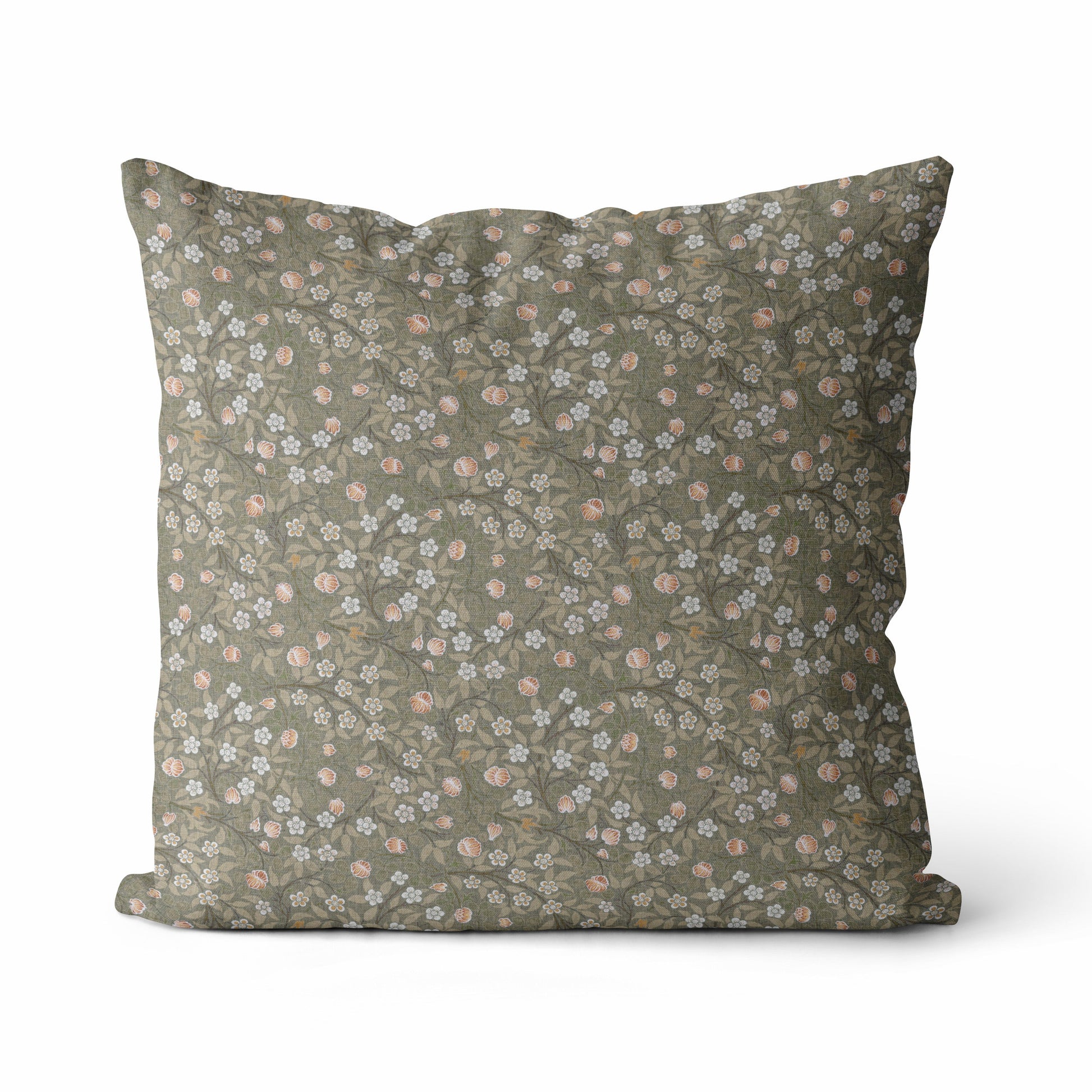 Isla | Housse de coussin à fleurs vertes 