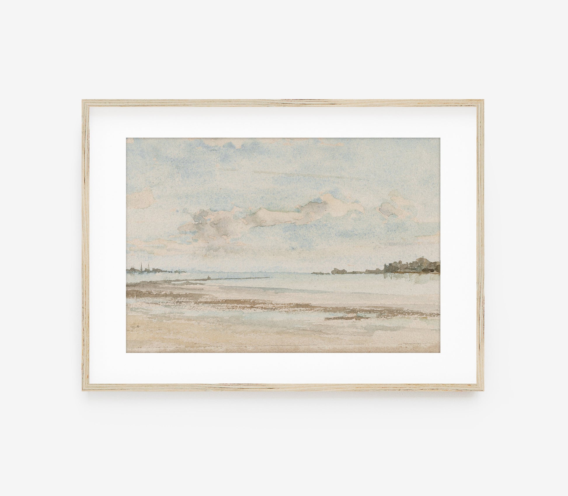 Estampe vintage de paysage côtier L0109