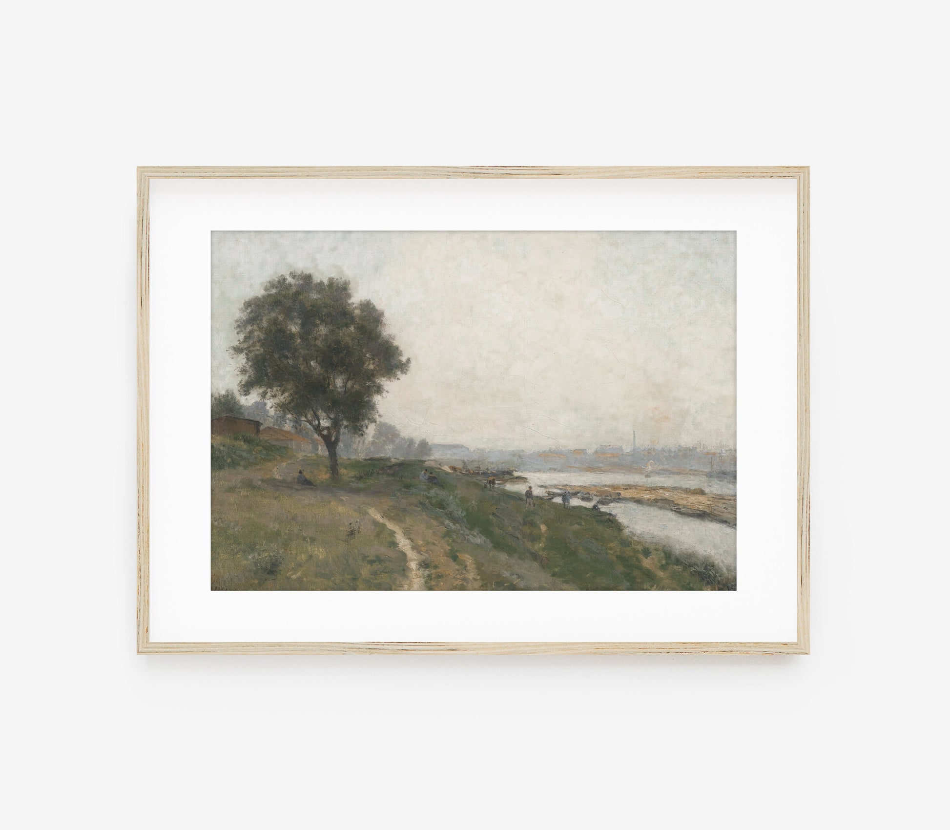 Estampe d'art vintage représentant un paysage couvert L0162
