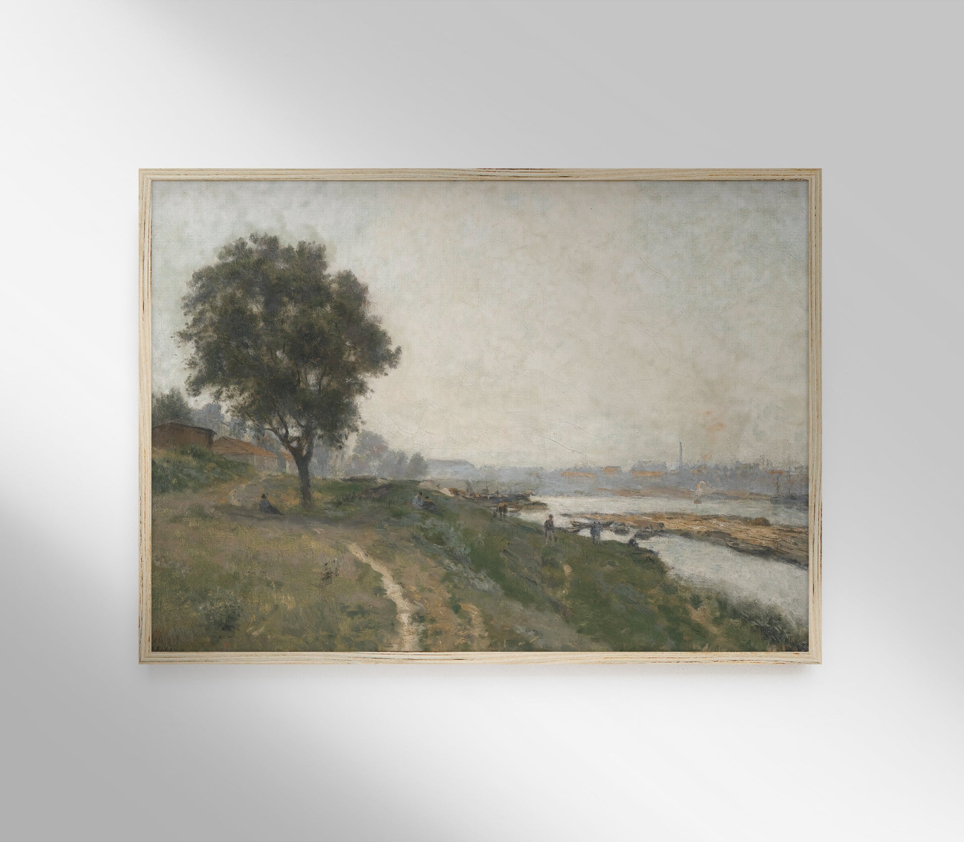 Estampe d'art vintage représentant un paysage couvert L0162
